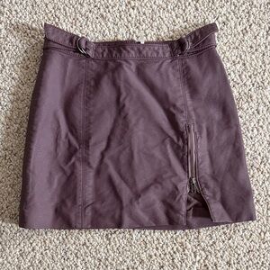 Purple Mini Skirt with Zipper Detail